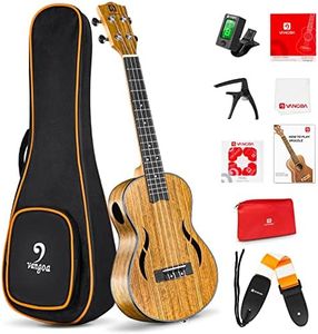 Vangoa 26 pouces Ukulélé Ténor Bois de Noyer Hawaii Ukulele Acoustique pour Débutant avec Sac, Naturel
