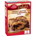 Betty Crocker Delights Mix Peanut Butter Cookie Brownie Bar Mix 487g (Pack of 2)