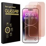 WASOCA 2 Pack Screen Protector for iphone 15 Pro [6.1 inch], New Red Light 9H Tempered Glass Screen Protector Upgraded Protection, Anti-Blue Light, Anti-Reflection, Patented Eye Protection