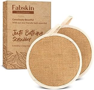 Fabskin Loofah Jute Body Scrubber For Bathing | Bath Scrub | For Men & Women | Made of Natural Organic Jute Fabric | Exfoliating & Deep Cleaning - Pack Of 2