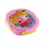 SKi Homeware Baker Insulated 3 Grid Bento Lunch Box With Stainless Steel Inner And A Steel Spoon- Peppa Pig, 450Ml