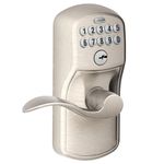 Schlage FE595 PLY 619 Acc Plymouth Keypad Entry with Flex-Lock and Accent Style Levers, Satin Nickel