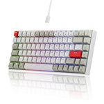 NEWMEN GM840 75% Percent Keyboard Wireless Bluetooth/2.4G/Wired Compact 84 Keys Hot Swappable Mechanical Keyboard RGB Backlit Anti-Ghosting Gaming Keyboard for Win/Mac PC(Gateron Red Switch)