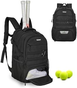 Goloni Womens Tennis Backpack 2 Rackets Black Pickleball Backpack for Men with Shoe Compartment, Suitable for Squash,Softball, Badminton, Soccer, Basketball & Football Bag