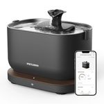 PETLIBRO Cat Water Fountain, Stainless Steel Pet Fountain with App Monitoring, Automatic Indoor Water Dispenser, 2.4G Wi-Fi Smart Bowl for Cats,2.5L Black WiFi