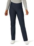 chic classic collection Women's Easy Fit Elastic Waist Pull On Pant, Dark Shade, 14 Petite