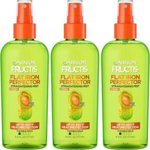 Garnier Fructis Style Flat Iron Perfector Straightening Mist for Heat Protection, Argan Oil, 6.0 Fl Oz, 3 Count (Packaging May Vary)