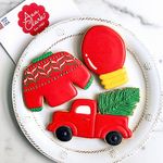 Christmas Trends Cookie Cutters 3-Pc. Set Made in The USA by Ann Clark, Vintage Truck with Tree, Lightbulb, Ugly Sweater