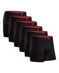 DANISH ENDURANCE Men's Bamboo Boxers Soft, Comfortable, Breathable Underwear, Tagless, With or without fly, 6 Pack, Large Black