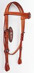 ProRider Horse Show Saddle Tack Rodeo Bridle Western Leather Headstall 7825H