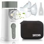 SKYCIVO Nebuliser Machine for Adults and Kids, USB-C Rechargeable with Portable Nebulizer Machine, Handheld Inhaler with Adjustable Atomization Rate and Built-in Storage Box for Travel and Home Use