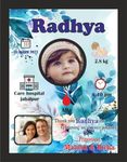 Jwalpa Creation Customizable Baby Shower BABY BIRTH MILESTONES WallArt/Personalised/Photo Frame Nursery Decor NEW BORN BOY/GIRL (Blue)