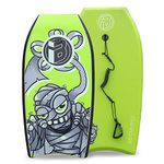 BoardX Bodyboard with Wrist Leash Lightweight Body Board for Adults with EPS Core 37 Inch, Green