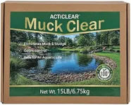 ACTICLEAR MUCK Clear - 15LB Beneficial Bacteria for Ponds & Lake, Boost Enzymes, Sludge Odor Away & Algae Defense, Outdoor Fish Pond Water Clarifier, Safe for Aquatic Life, Treats Up to 90,000 Sq Ft