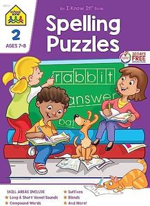 SCHOOL ZONE - Spelling Puzzles Workbook Grade 2, Ages 6 to 8, I Know It!®, Blends, Plurals, Vowels, Consonants, Compound Words, Illustrations and More! (I Know It! Books)