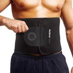 ActiveGear Waist Trimmer Belt for Stomach and Back Lumbar Support, Large: 9" x 46" - Charcoal