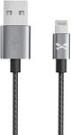 Ghostek NRGline 3FT Lightning Cable MFI Certified Charger Durable Nylon Braided – Gray