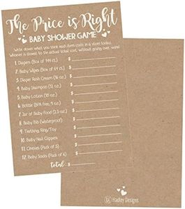 25 Rustic Guess If The Price is Right Baby Shower Game Ideas for Boys Girls Fun Party Activities Cards Best Gender Neutral Reveal Guessing Funny Questions Bundle Pack for Couples Decorations Supplies
