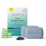 Easyderma Anti Bacterial Acne Bath Body Soap - Pack of 2 | pH 5.5 with Aloe Vera & Bamboo Charcoal | Bath Soap for Men & Women | For Acne-Prone & Oily Skin
