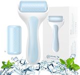 Ice Roller for Face Eye Puffiness Relief, Facial Ice Roller Skin Care, Whole Body Massage, Migraine Pain Relief, 2 Roller Heads for Long Lasting Cold (Blue)