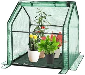 U'Artlines Portable Mini Greenhouse Small Green House with Waterproof Pad 36x18x33 Inch Plant Cover Tent for Garden Small Plants Indoor Outdoor, Green PE