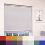 Caecus Thermal Blackout Made To Measure Roller Blind - Easy Fit Home Office - Up To 120cm Width x 160cm Drop - Light Grey