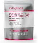 KetoBiome Pure C8 MCT Oil Powder with Acacia Fibre - High-Fibre, Zero-Carb, Keto-Creamer for Coffee & Shakes, 500g | Supports Ketosis, Paleo & Low-Carb Diets