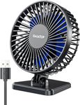 Gaiatop Small Desk Fan, 4.5 Inch Portable 3 Speeds Wind Desktop Table Cooling Fan in Single Button, Adjustment Mini Personal Fan for Home Desktop Office Car Outdoor, Black Blue (Not Battery)