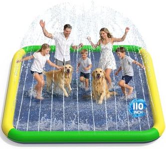 Splash Pad for Kids & Dogs, EPN 155"-110" Extra Large Non-Slip Sprinkler Splash Pad, Thickened 0.5mm PVC Water Play Mat, Outdoor Water Toy for Backyard Summer Fun, Ideal for Toddlers 3+ Boys Girls