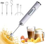 Milk Frother Handheld with 3 Heads,