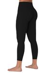 Sunzel Sunzfly Capri Leggings with Hidden Butt Scrunch, High Waisted Workout Running Cropped Yoga Pants with Tummy Control 23" Black Small