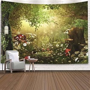 EMMTEEY Forest Tapestry Magical Forest Tapestry Beautiful Charming Fairy Tale Woodland Funny Tapestry for College Dorm 80X60 Tapestry