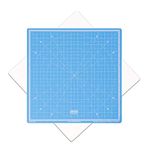 ANSIO 360° Rotating Self Healing Cutting Mat - Craft, Quilting, Sewing, Scrapbooking, Fabric & Papercraft - Imperial 13 Inch x 13 Inch Square Self Healing Rotating Cutting mat - Sky Blue