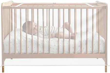 Navaris Mosquito Net for Crib - Safe Crib Netting Mesh - Baby Crib Cover w Easy Access Double Zip - Perfect for Travel & Home Use - Bug Protection for Nursery Playpen Bassinet