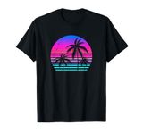 Sunset Palm Tree Cool Summer Vacation Style Vaporwave T-Shirt