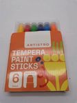 6 Tempera Paint sticks for kids