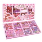 Toyshine 2000 Pcs Waterproof Vinyl Transparent Stickers, Kawaii Washi Fun Stickers for Water Bottle Laptop Scrapbook Journaling, 200 Sheets Stickers Boxed Gift Gifts for Kids Teens Girls Boys - B