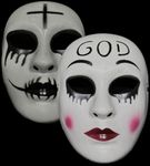 YASOKEZO 2 Pieces The Purge Mask Halloween Horror Eradicate Killer Mask Anarchy-Cross Mask & God Mask