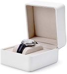 Oirlv Leather Watch Box Suede Interior Jewelry Gift Case (White)