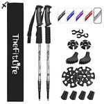 TheFitLife Hiking Walking Trekking Poles - 2 Pack With Antishock And Quick Lock System, Telescopic, Collapsible, Ultralight For Hiking, Camping, Mountaining, Backpacking, Walking, Trekking