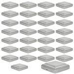 SHUESS 30pcs Silver Fence Post Caps 4 x 4 Inch - 101 x 101 mm Fence Post Toppers - Durable and Stylish Post Caps for Enhanced Outdoor Décor - Ideal for Fence Post Protection and Decoration