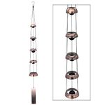 Bell Wind Chimes, Temple Wind Bell, Red Copper Wind Chimes with 5 Bells, Feng Shui Wind Chime for Home Yard Outdoor Decoration, A Great Memorial Wind Chime for Someone Who Loves Peace Red Copper