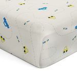 The White Cradle Flat Bed Sheet for Baby Cot & Mattress - Pure Organic Cotton - Extra Large, Super Soft & Smooth, Absorbent, Breathable Twill Fabric for Infants & Newborns - Grey Cars