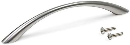 Emuca 9156951 Furniture Handle, Satin Nickel, 128 mm