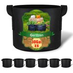 Gardzen 6-Pack 30 Gallon Grow Bags, Aeration Fabric Pots with Handles