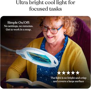 Brightech LightView Pro Magnifying Lamp – LED Floor Light for Reading & Crafts