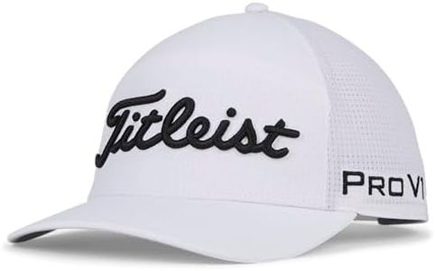 Tour Featherweight Golf Hat, White/Black