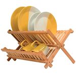 Bamboo Dish Rack Folding Dish Drainer Wooden Plate Rack Collapsible Drying Rack. Designed By: Bambüsi