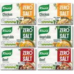 Zero Salt Knorr Stock Cubes Bundle- 2x each Chicken, Beef & Vegetable, 8x9g Each - For Rich Chicken Broth, Beef & Vegetable Stock Bundled by The Great British Kitchen