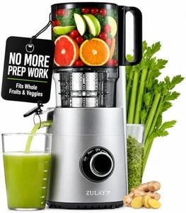Zulay Kitchen Cold Press Juicer 5" Wide Chute, 50 RPM Slow Masticating Juicer for Less Oxidation Patented for High Juice Yield, 4-Part Filtration, Stainless Steel Blades for Whole Fruits & Vegetables
